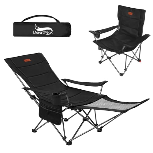 【新品・未使用】DesertFox キャンプチェア リクライニング 2脚　黒 楽天市場】DesertFox リクライニングチェア キャンプ椅子 4way